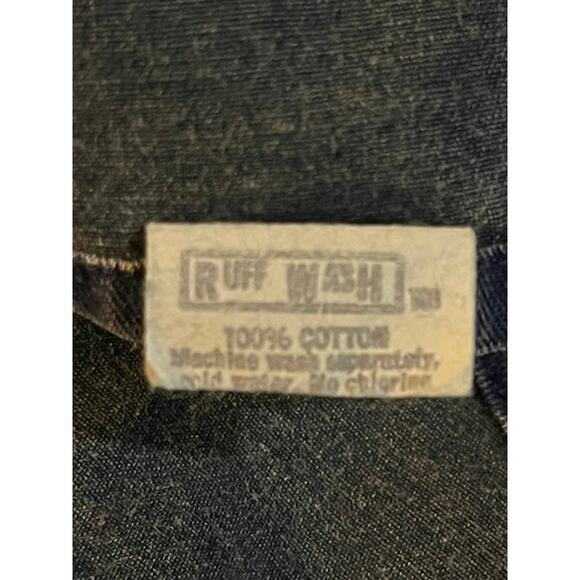VTG 80s Ruff Hewn Shirt Mens Blue Denim Button Down Size M - Picture 3 of 4